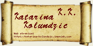 Katarina Kolundžić vizit kartica